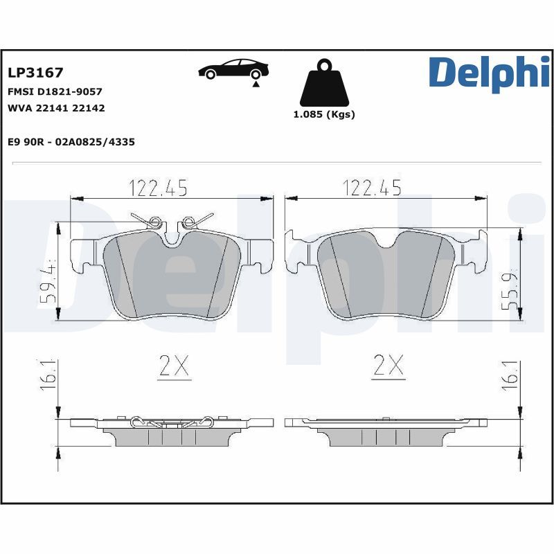 LP3167 Delphi Гальмівні колодки до дисків