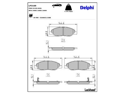 LP3169 Delphi Гальмівні колодки до дисків