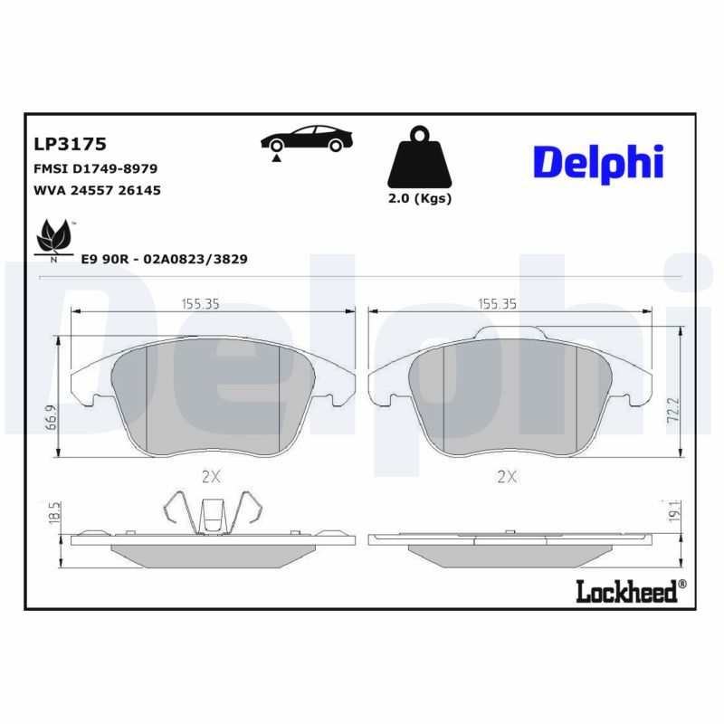 LP3175 Delphi Гальмівні колодки до дисків