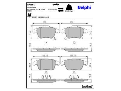 LP3181 Delphi Гальмівні колодки до дисків