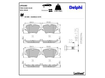 LP3182 Delphi Гальмівні колодки до дисків (з болтами)