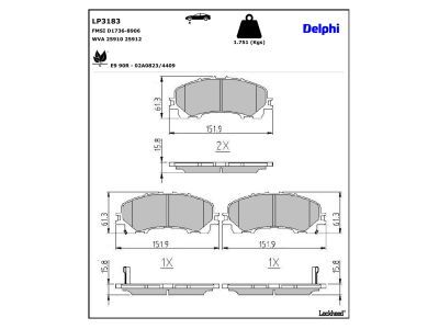 LP3183 Delphi Гальмівні колодки до дисків