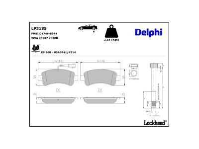 LP3185 Delphi Гальмівні колодки до дисків (з болтами)
