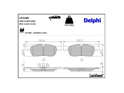 LP3188 Delphi Гальмівні колодки до дисків