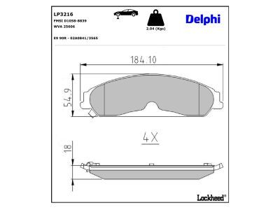 LP3216 Delphi Гальмівні колодки до дисків
