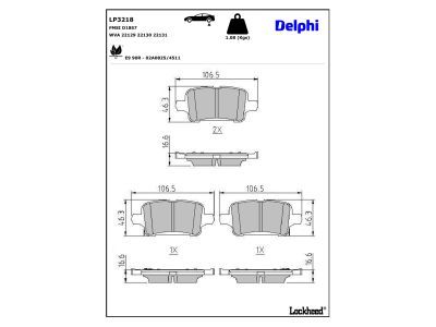 LP3218 Delphi Гальмівні колодки до дисків