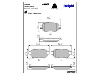 LP3234 Delphi Гальмівні колодки до дисків