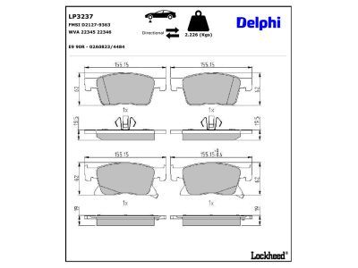 LP3237 Delphi Колодки гальмівні (передні) Opel Astra K 15-