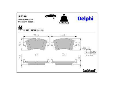 LP3240 Delphi Гальмівні колодки до дисків (з болтами)