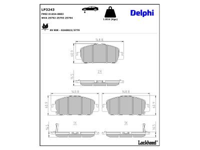 LP3243 Delphi Гальмівні колодки до дисків