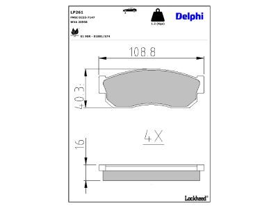 LP3245 Delphi Гальмівні колодки до дисків