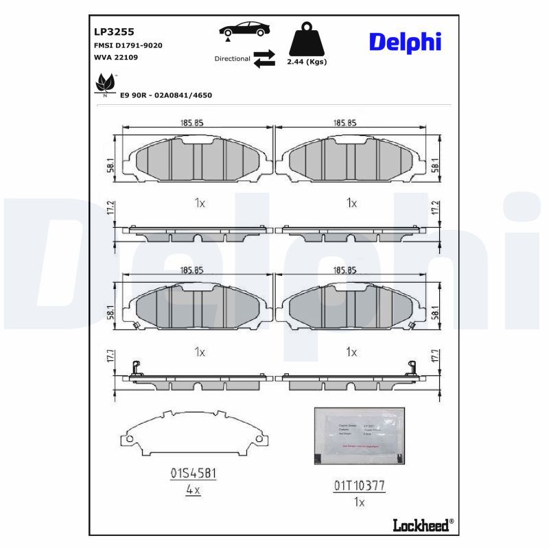 LP3255 Delphi Гальмівні колодки до дисків