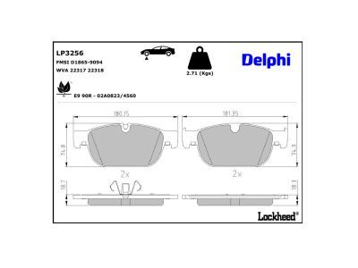 LP3256 Delphi Гальмівні колодки до дисків