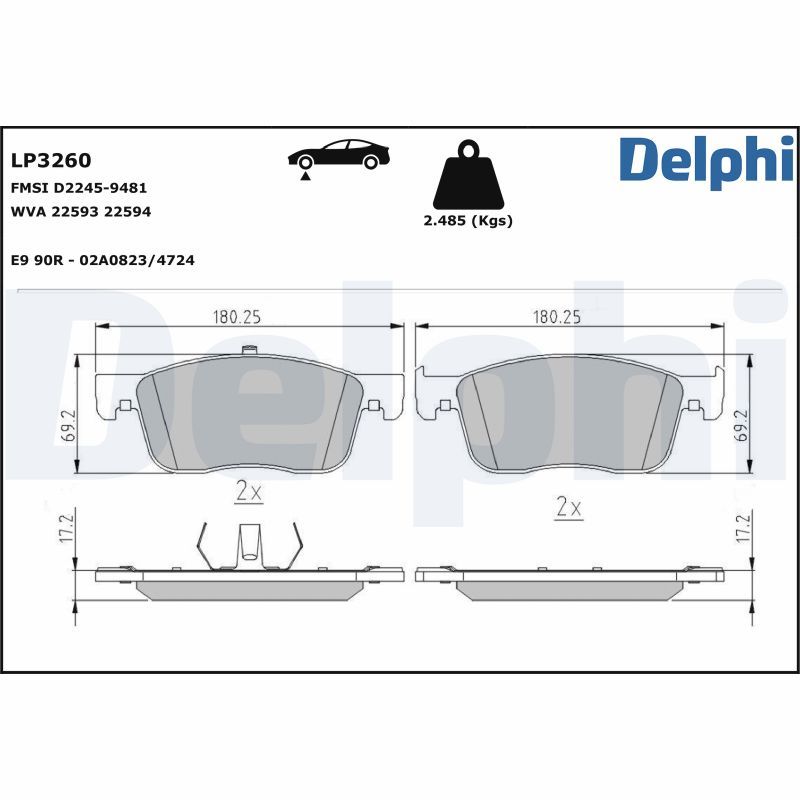 LP3260 Delphi Гальмівні колодки до дисків