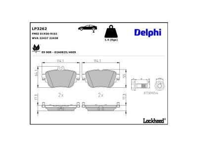 LP3262 Delphi Колодки гальмівні (задні) MB E-class (W213/S213/A238) 1.6/2.0 16-