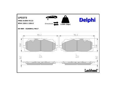 LP3272 Delphi Гальмівні колодки до дисків
