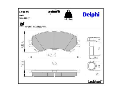 LP3275 Delphi Колодки гальмівні (передні) Renault Scenic IV 16-/Megane IV 15-/Espace V 15-