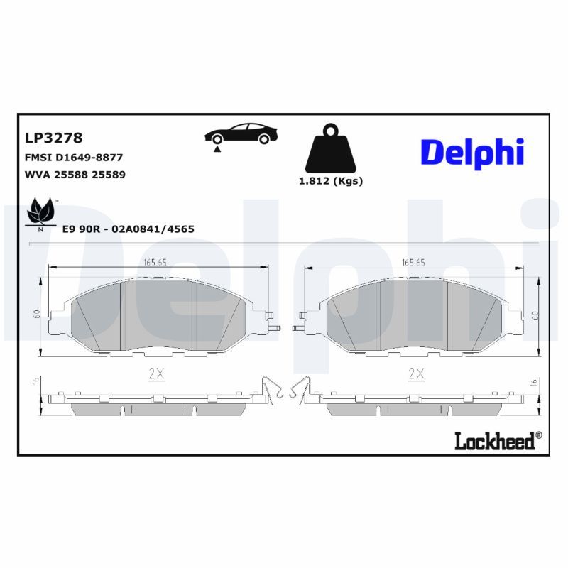 LP3278 Delphi Гальмівні колодки до дисків