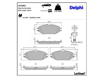 LP3282 Delphi Гальмівні колодки до дисків