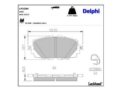 LP3284 Delphi Гальмівні колодки до дисків