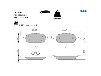 LP3286 Delphi Гальмівні колодки до дисків