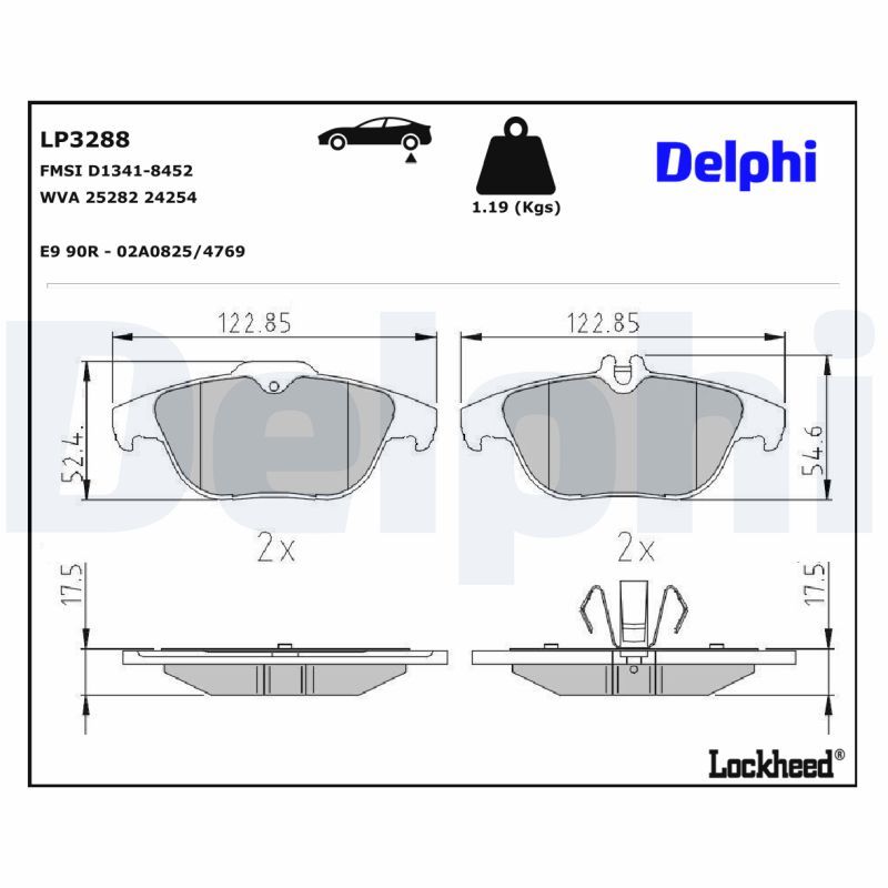 LP3288 Delphi Гальмівні колодки до дисків