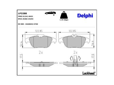 LP3288 Delphi Гальмівні колодки до дисків