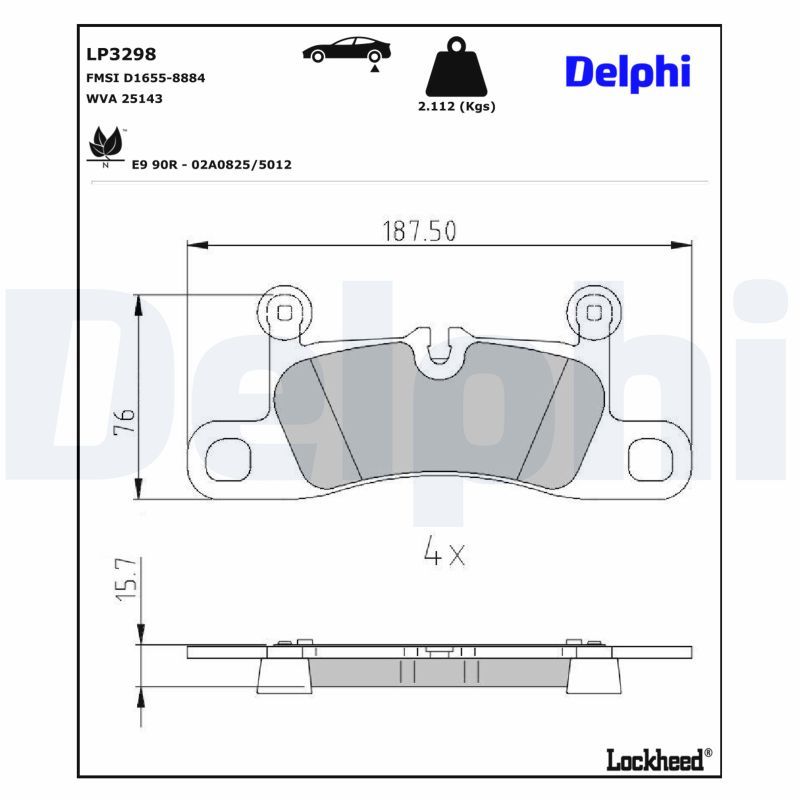 LP3298 Delphi Гальмівні колодки до дисків