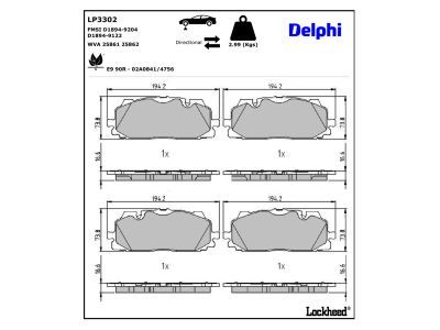 LP3302 Delphi Гальмівні колодки до дисків