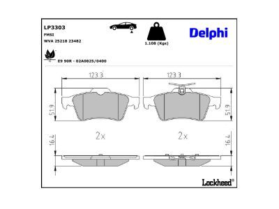 LP3303 Delphi Гальмівні колодки до дисків