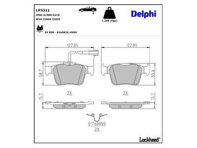LP3311 Delphi Гальмівні колодки до дисків