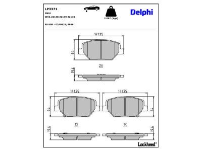 LP3371 Delphi Колодки гальмівні (передні) Opel Insignia 1.5-2.0 CDTi 17-