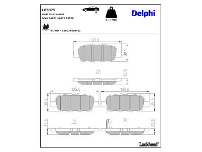 LP3375 Delphi Гальмівні колодки до дисків