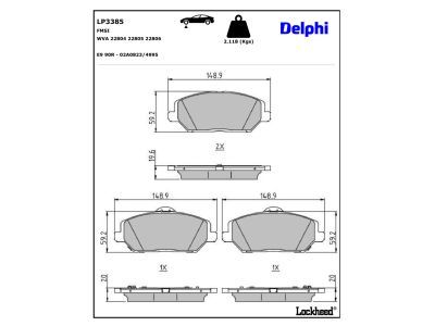 LP3385 Delphi Гальмівні колодки до дисків