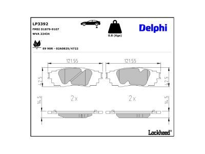 LP3392 Delphi Гальмівні колодки до дисків