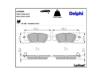 LP3394 Delphi Гальмівні колодки до дисків