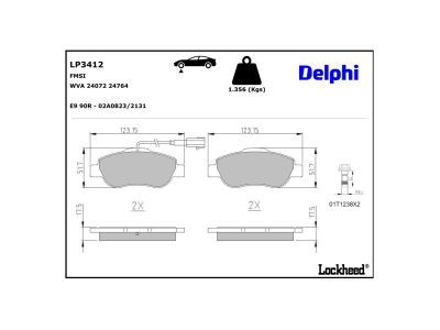 LP3412 Delphi Гальмівні колодки до дисків (з болтами)