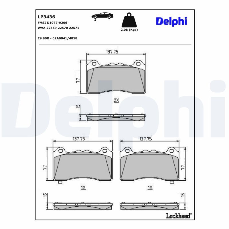 LP3436 Delphi Гальмівні колодки до дисків