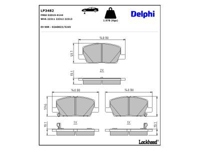 LP3482 Delphi Гальмівні колодки до дисків