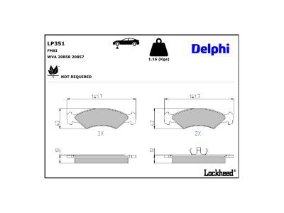 LP351 Delphi Гальмівні колодки до дисків