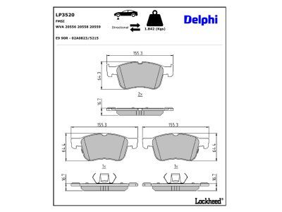 LP3520 Delphi Гальмівні колодки до дисків
