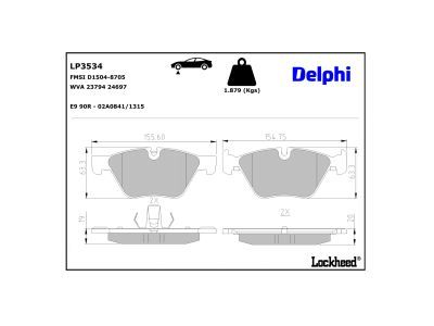 LP3534 Delphi Гальмівні колодки до дисків