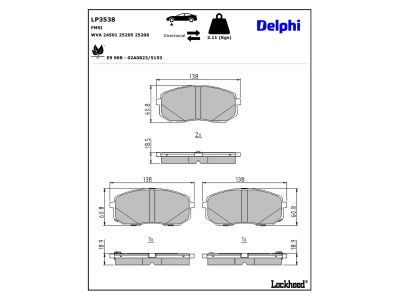 LP3538 Delphi Гальмівні колодки до дисків