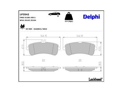LP3542 Delphi Гальмівні колодки до дисків