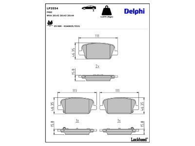 LP3554 Delphi Гальмівні колодки до дисків