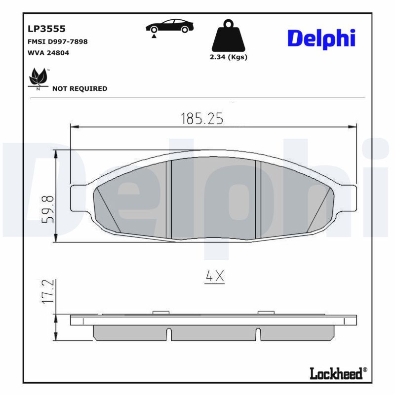 LP3555 Delphi Гальмівні колодки до дисків