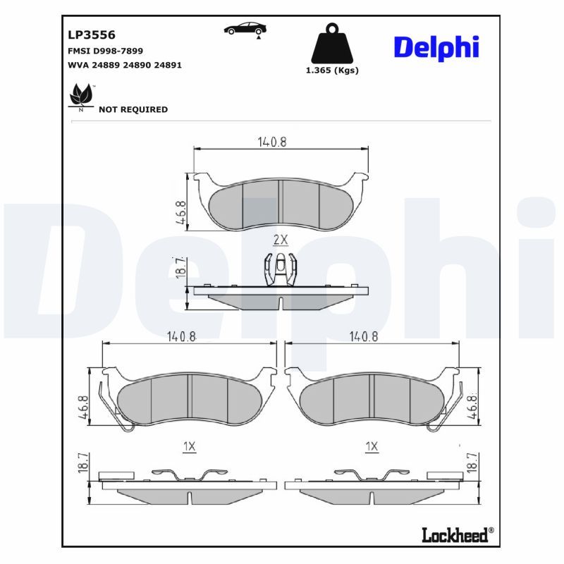 LP3556 Delphi Гальмівні колодки до дисків