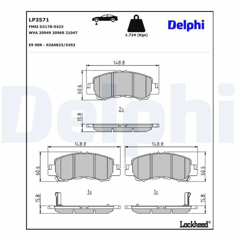 LP3571 Delphi Гальмівні колодки до дисків