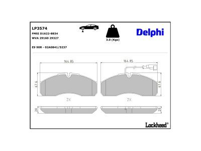 LP3574 Delphi Гальмівні колодки до дисків