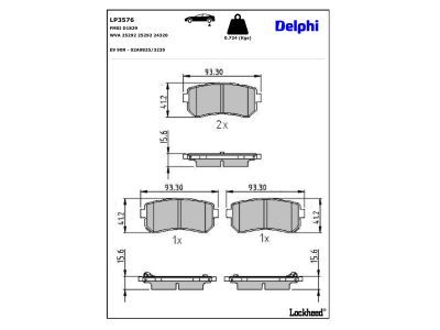 LP3576 Delphi Гальмівні колодки до дисків